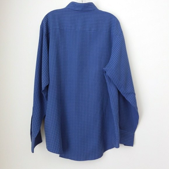 Bugatchi Blue Window Pane Long Sleeve Shirt L - Picture 2 of 8